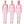 Drie roze dames sportoutfits op paspoppen, bestaande uit een tanktop, legging en hoodie. Perfect voor fitness en casual wear.