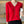 Rode damestrui met V-hals en knopen, stijlvolle casual mode, lange mouwen, gecombineerd met zwarte broek en witte clutch, trendy outfit.