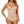 Vrouw in beige shapewear body met verstelbare bandjes, naadloos ontwerp. Perfecte pasvorm voor onder kleding, bevordert comfort en stijl.