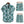 Tropisch heren zomer set, korte mouwen overhemd en shorts, groen-blauw palmblad patroon, casual strandkleding, modetrend 2023.