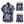 Blauw heren zomer set met korte mouwen en korte broek, versierd met witte en roze varenprint. Perfect voor casual strandkleding.