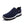 Donkerblauwe herenschoen, slip-on wandelschoen met zwarte zool en rode accenten, ideaal voor outdooractiviteiten. Comfortabele UKF sportstijl.