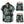 Tropisch heren zomeroutfit met zwart overhemd en korte broek, groene varenprint, casual strandkleding, modetrend 2023.
