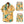 Geel en groen heren zomer set met abstract patroon, korte mouwen en korte broek, casual strandkleding, comfortabele en modieuze outfit.