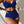 Vrouw in blauwe bikini met hoge taille en geribbelde textuur, strandmode, zomerkleding, stijlvolle badkleding, trendy damesmode.