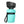 Turquoise draagbare waterfles voor huisdieren met zwarte drinkbak, siliconen band en lekvrije dop. Ideaal voor reizen en wandelen met honden.