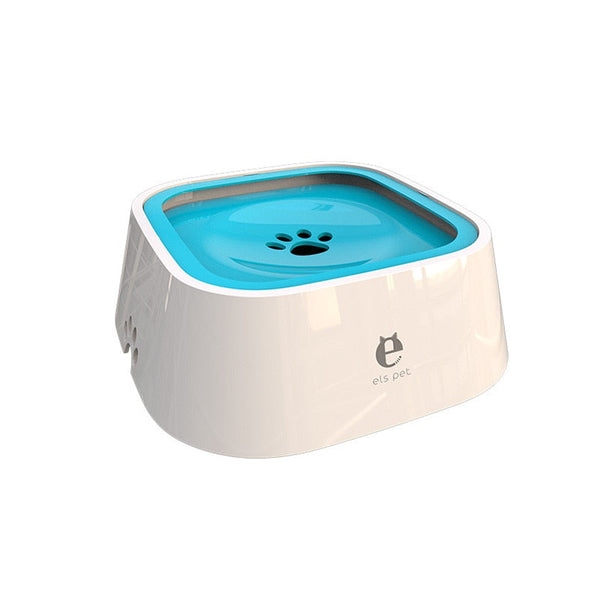 Witte en blauwe automatische waterfontein voor huisdieren, merk Els Pet. Ideaal voor katten en honden, bevordert hydratatie en gezondheid.