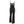 Zwarte jumpsuit met wijde pijpen en transparante schouderbanden op een mannequin. Modieuze dameskleding, elegant en veelzijdig voor elke gelegenheid.
