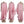 Roze asymmetrische jurk op paspop, vloeiende stof, driekwart mouwen, elegante avondjurk, modieuze dameskleding, perfect voor speciale gelegenheden.