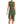 Groene asymmetrische jurk met ruches, mouwloos ontwerp, elegante avondjurk, perfect voor feestjes en speciale gelegenheden.
