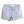 Blauw-wit gestreepte zwembroek voor heren met elastische tailleband en trekkoord, ideaal voor strandmode en zomerse activiteiten.