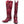 Rode leren cowboylaarzen met studs, vintage stijl, damesmode, westerse laarzen, hoge hak, decoratieve details, trendy schoeisel.