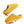 Gele pantoffels met grijze voering en label, comfortabele winterse huisschoenen, antislip zool, unisex design, perfect voor thuisgebruik.