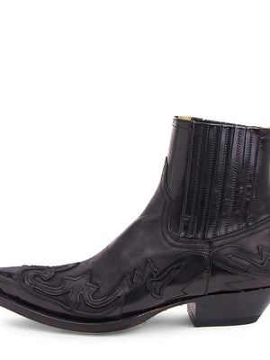 Zwarte western cowboylaarzen met borduurwerk, unisex, maat 35-48. Puntige enkellaarzen voor heren en dames, stijlvol en veelzijdig.