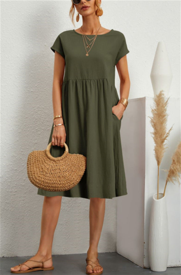 Effen Kleur Dames Losse Jurk