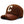 Bruine baseballpet met geborduurde witte letter 