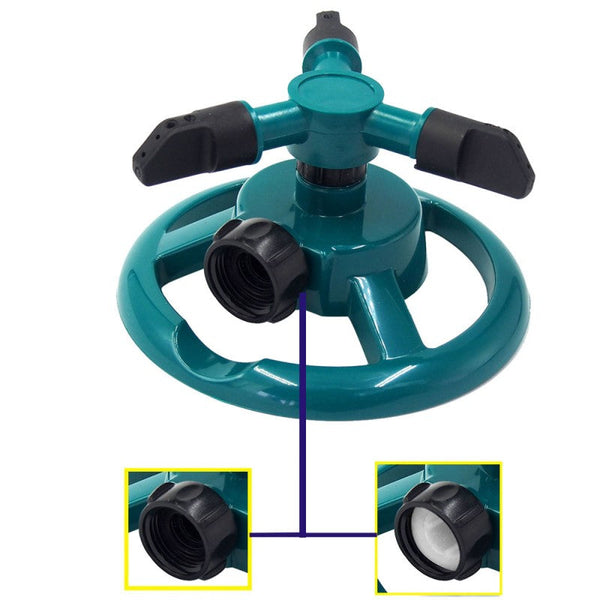 Automatische 360 graden tuinsproeier, cirkelsproeier, groen ontwerp, verstelbare sproeikoppen, ideaal voor gelijkmatige tuinbewatering.