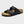 Zwarte leren sandaal met twee verstelbare gespen en kurken zool, ideaal voor comfort en casual stijl. Perfect voor zomerse wandelingen.