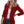 Vrouw in bordeauxrode blazer, witte top en zwarte broek. Stijlvolle zakelijke outfit, modieuze dameskleding, casual chic look.