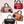 Vier stijlvolle handtassen in bruin, rood, beige en zwart met rozenversiering en metalen details, perfect voor modieuze damesaccessoires.