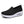 Zwarte dames sneaker met ademend mesh bovenwerk en witte dikke zool, comfortabele instapper, ideaal voor dagelijks gebruik en wandelen.