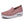 Roze dames sneaker met ademend mesh, verhoogde witte zool en slip-on ontwerp. Comfortabele en modieuze schoenen voor dagelijks gebruik.