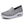 Grijze dames sneaker met ademend mesh bovenwerk en verhoogde witte zool, ideaal voor dagelijks comfort en stijl.