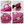 Fuchsia handtas met gouden ketting, leren textuur, stijlvolle damesmodeaccessoire, open en gesloten weergave, trendy en elegant design.