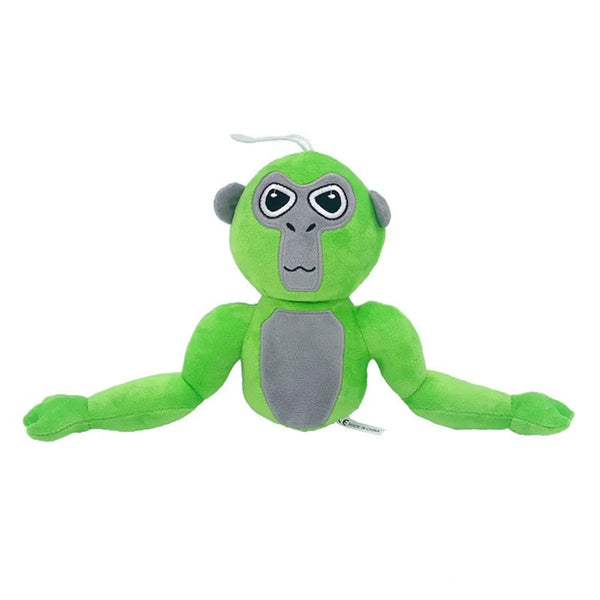 Groene gorilla knuffel met lange armen, gemaakt van zacht pluche. Perfect speelgoed voor kinderen. Ideaal als cadeau of decoratie.