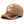 Khaki baseballpet met bruine leren klep en witte letter 