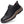 Zwarte leren herensneaker met stevige zool, vetersluiting en oranje details. Comfortabele wandelschoen, ideaal voor dagelijks gebruik.