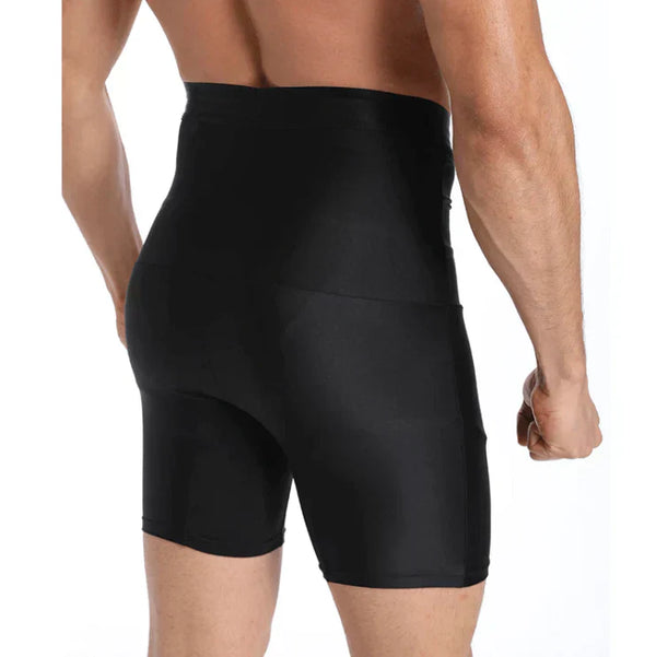 Zwarte herengordel voor taille- en buikondersteuning, naadloos ontwerp, bevordert een slanker silhouet, ideaal voor dagelijks gebruik en sport.