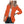 Oranje damesblazer met lange mouwen, gedragen over een witte top. Stijlvolle zakelijke outfit, ideaal voor modieuze kantoorlooks.