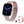 Roze smartwatch met metalen band en geometrisch display, inclusief extra roze band. Stijlvolle wearable technologie voor dames.
