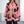 Roze blouse met zwarte bloemenprint, wijde mouwen en knoopsluiting, gedragen door vrouw. Modieuze dameskleding, bohemian stijl.