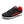 Zwarte en rode sportschoen met witte zool, casual design, geschikt voor heren. Comfortabele sneaker voor dagelijks gebruik en sportactiviteiten.