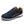 Blauwe herensneaker met oranje accenten, comfortabele sportieve schoen, ademend materiaal, casual stijl, geschikt voor dagelijks gebruik.