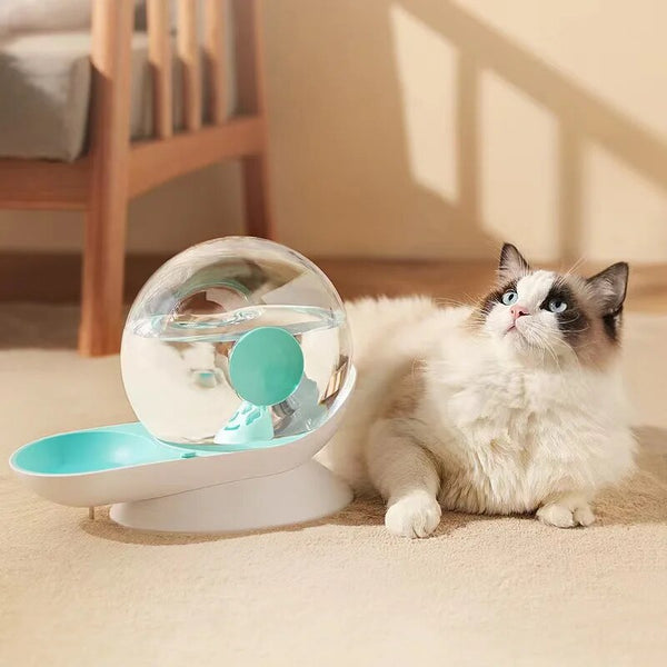Kattenwaterfontein met slakkenontwerp, automatische waterdispenser voor huisdieren met filter, grote drinkbak, ideaal voor katten, modern design.